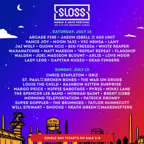 Sloss Music Festival program