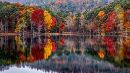 Enchanting Colourful Lakeshore at Cheaha State Park